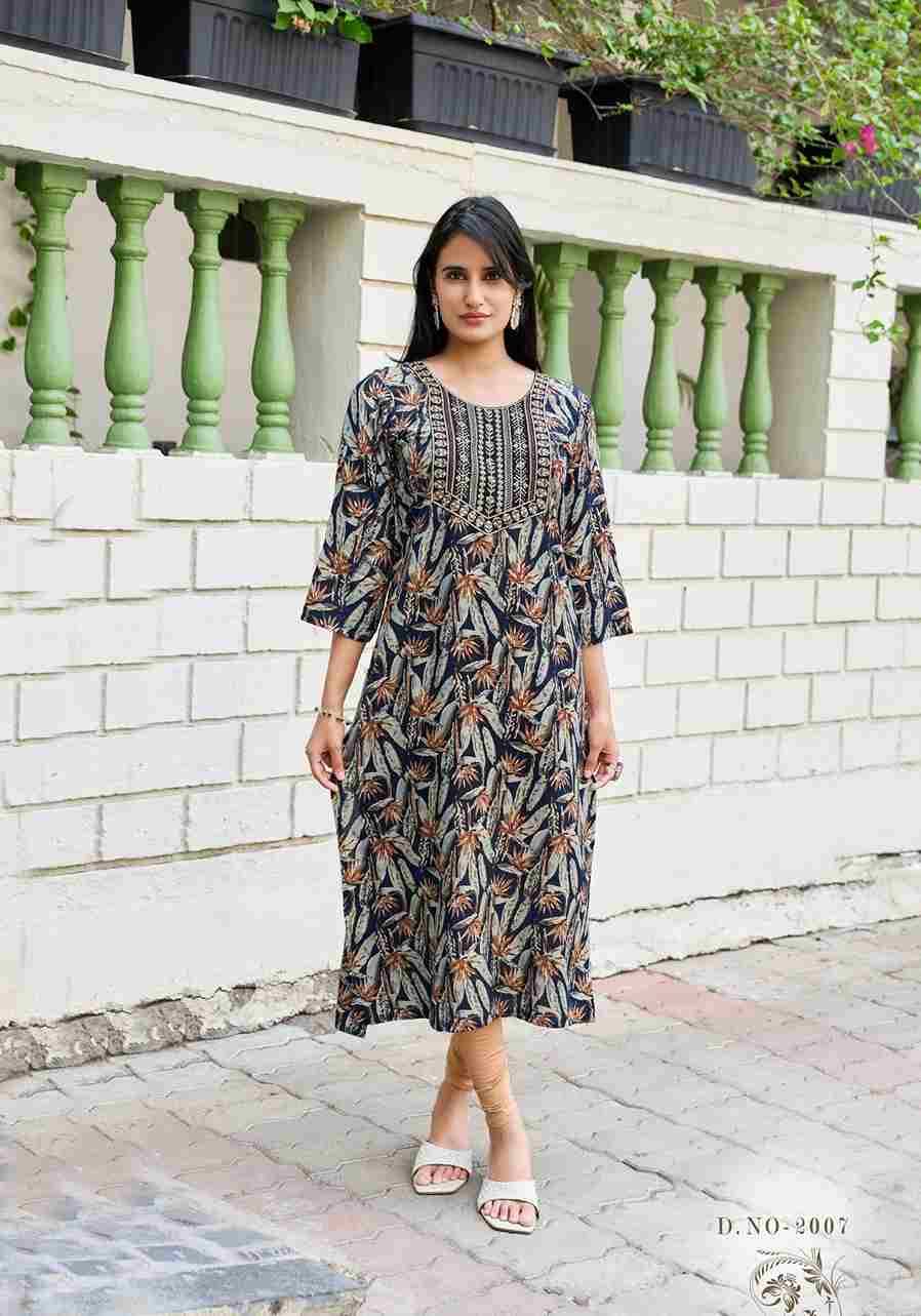 Charming Vol-2 By Vaniska 2001 To 2008 Series Designer Stylish Fancy Colorful Beautiful Party Wear & Ethnic Wear Collection Rayon Print Kurtis At Wholesale Price