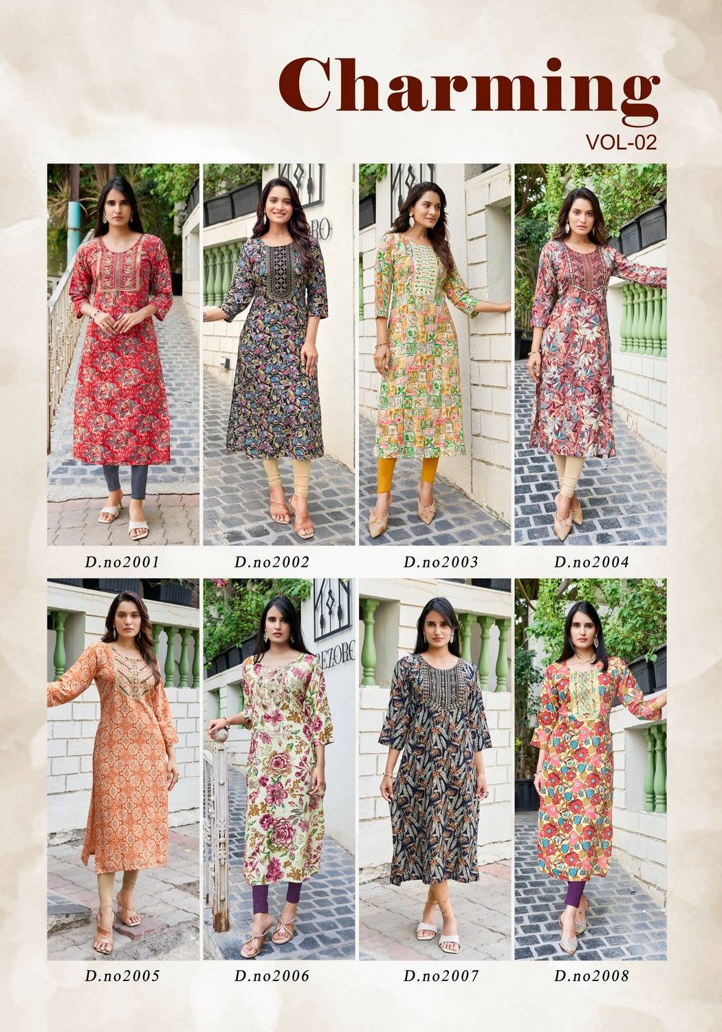 Charming Vol-2 By Vaniska 2001 To 2008 Series Designer Stylish Fancy Colorful Beautiful Party Wear & Ethnic Wear Collection Rayon Print Kurtis At Wholesale Price