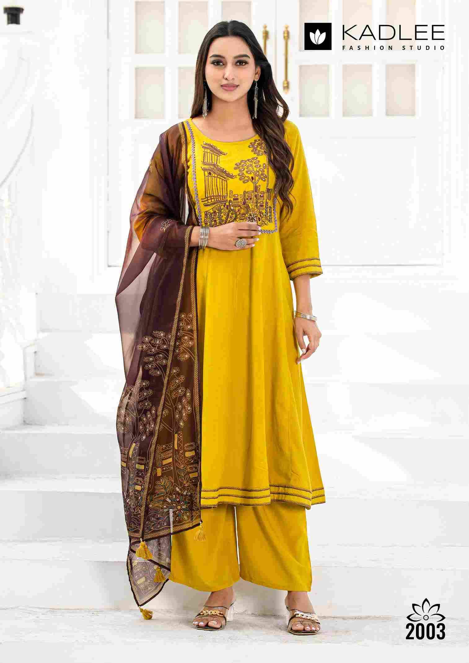 Swarnika By Kadlee 2001 To 2004 Series Beautiful Festive Suits Colorful Stylish Fancy Casual Wear & Ethnic Wear Rayon With Work Dresses At Wholesale Price
