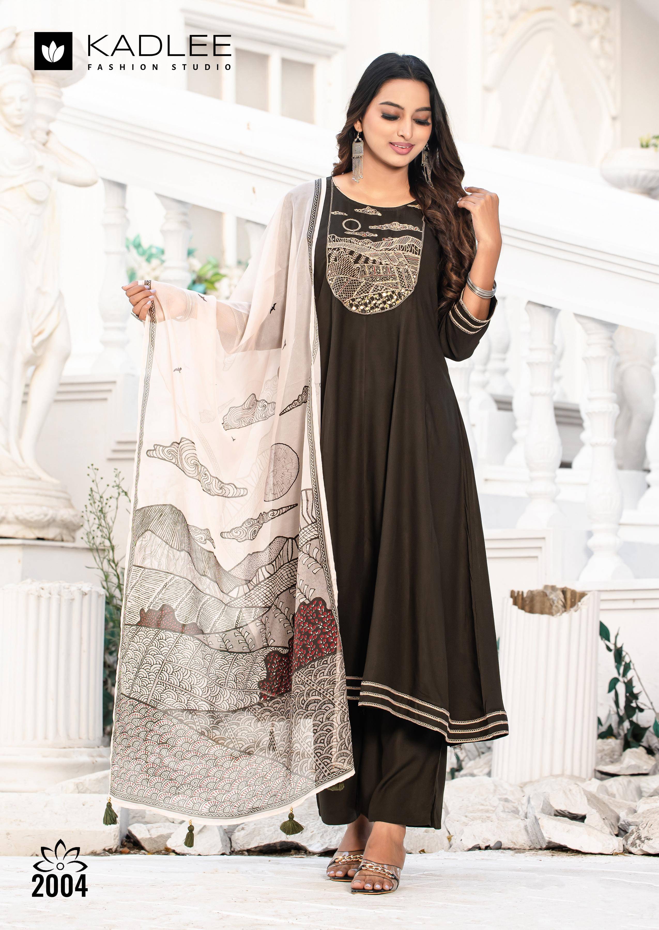Swarnika By Kadlee 2001 To 2004 Series Beautiful Festive Suits Colorful Stylish Fancy Casual Wear & Ethnic Wear Rayon With Work Dresses At Wholesale Price