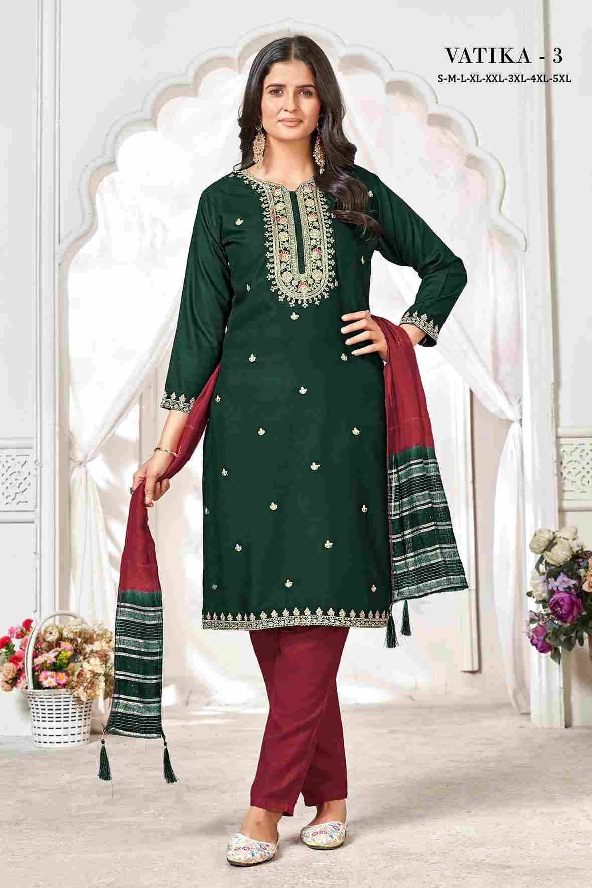 Vatika Vol-3 By Fashid Wholesale 1001 To 1006 Series Beautiful Stylish Festive Suits Fancy Colorful Casual Wear & Ethnic Wear & Ready To Wear Pure Rayon Dresses At Wholesale Price