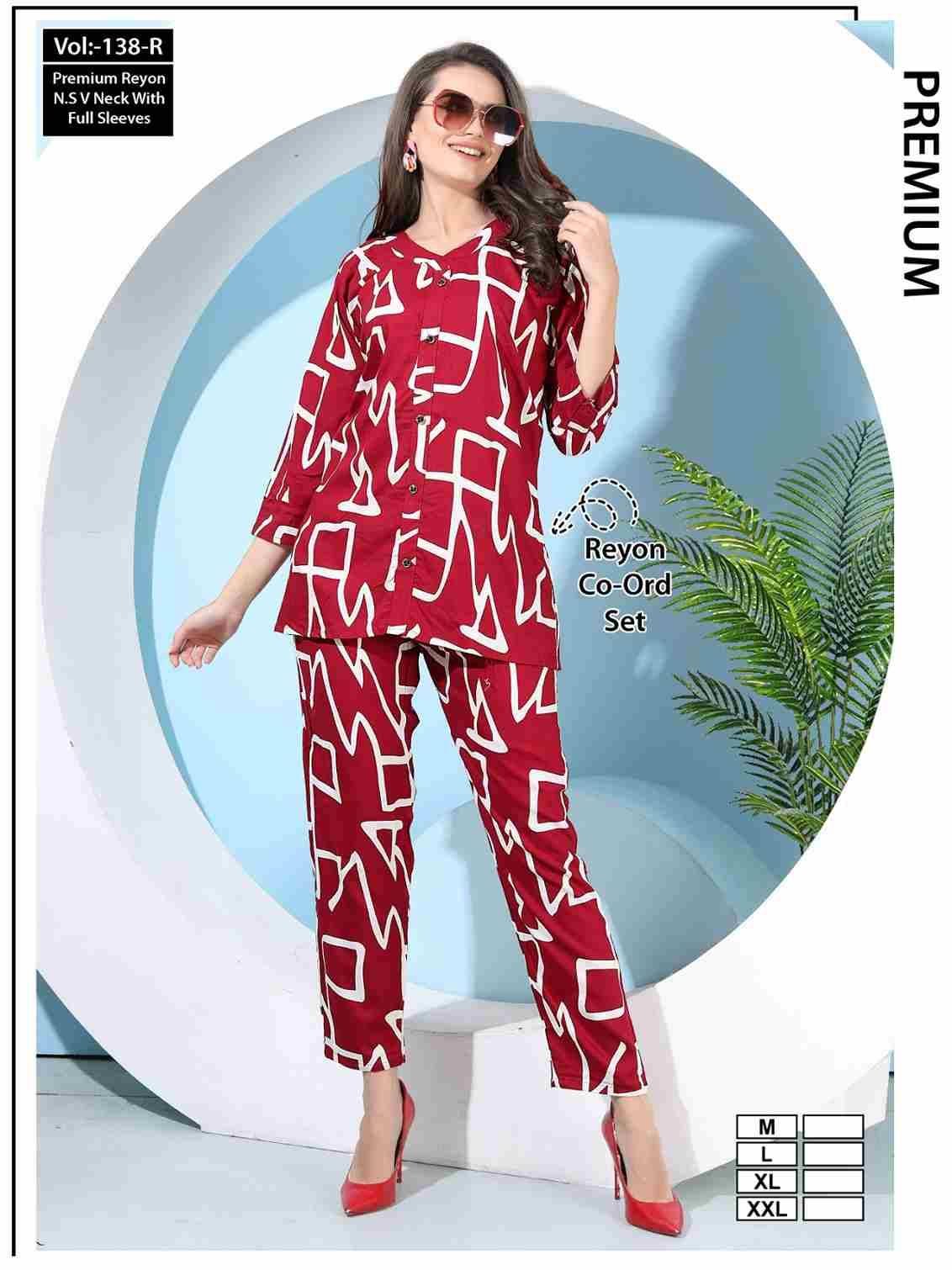 Vol-138-R By Kaamiri 138-A To 138-F Series Designer Stylish Fancy Colorful Beautiful Party Wear & Ethnic Wear Collection Heavy Rayon Co-Ord At Wholesale Price