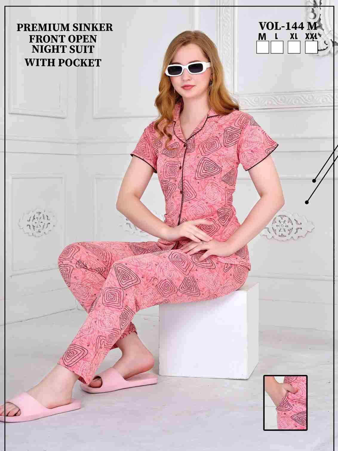 Vol-144-M By Kaamiri 144-A To 144-F Series Designer Stylish Fancy Colorful Beautiful Party Wear & Ethnic Wear Collection Heavy Hosiery Cotton Night Suits At Wholesale Price