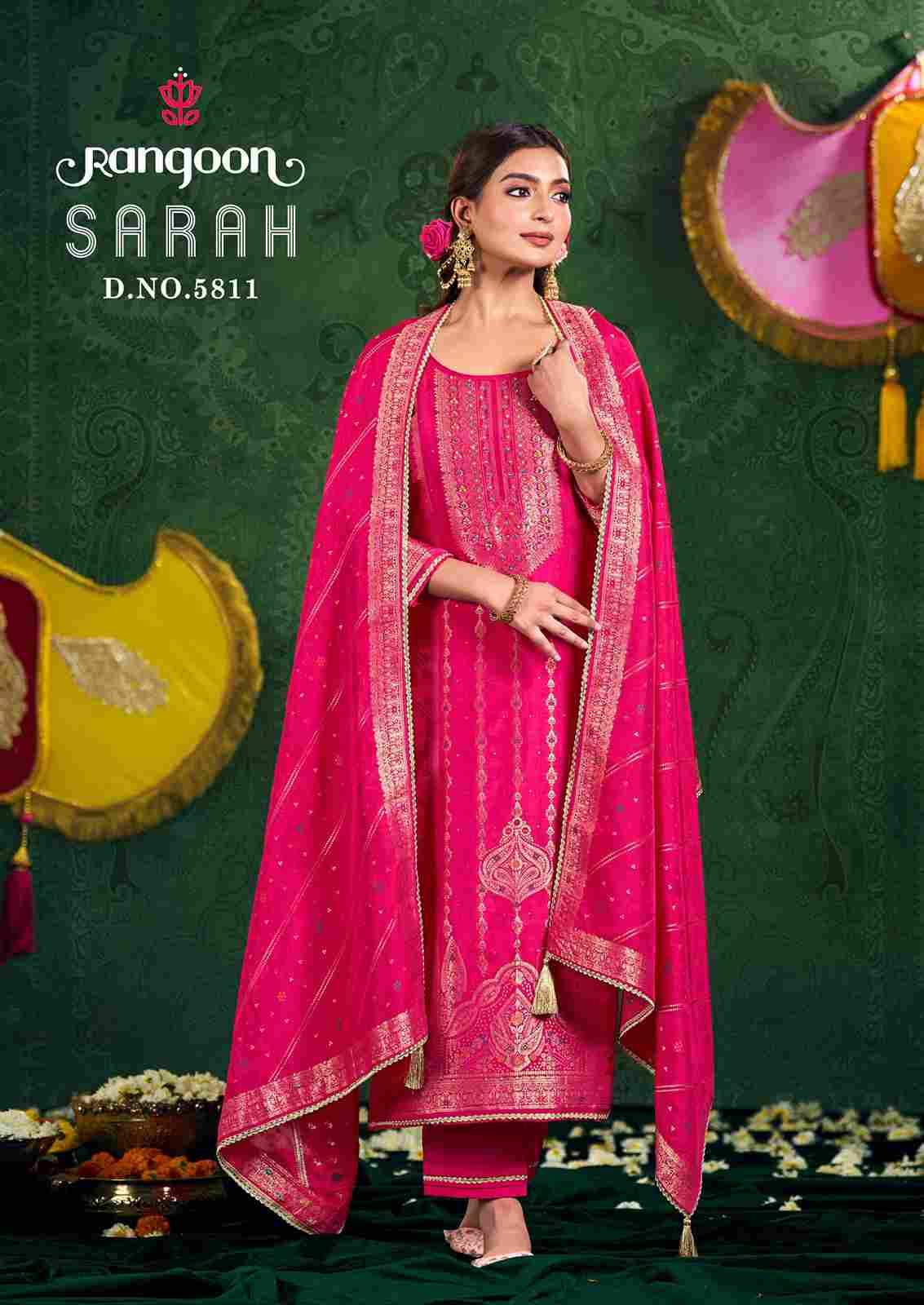 Sarah By Rangoon 5811 To 5814 Series Beautiful Festive Suits Colorful Stylish Fancy Casual Wear & Ethnic Wear Pure Jacquard Dresses At Wholesale Price