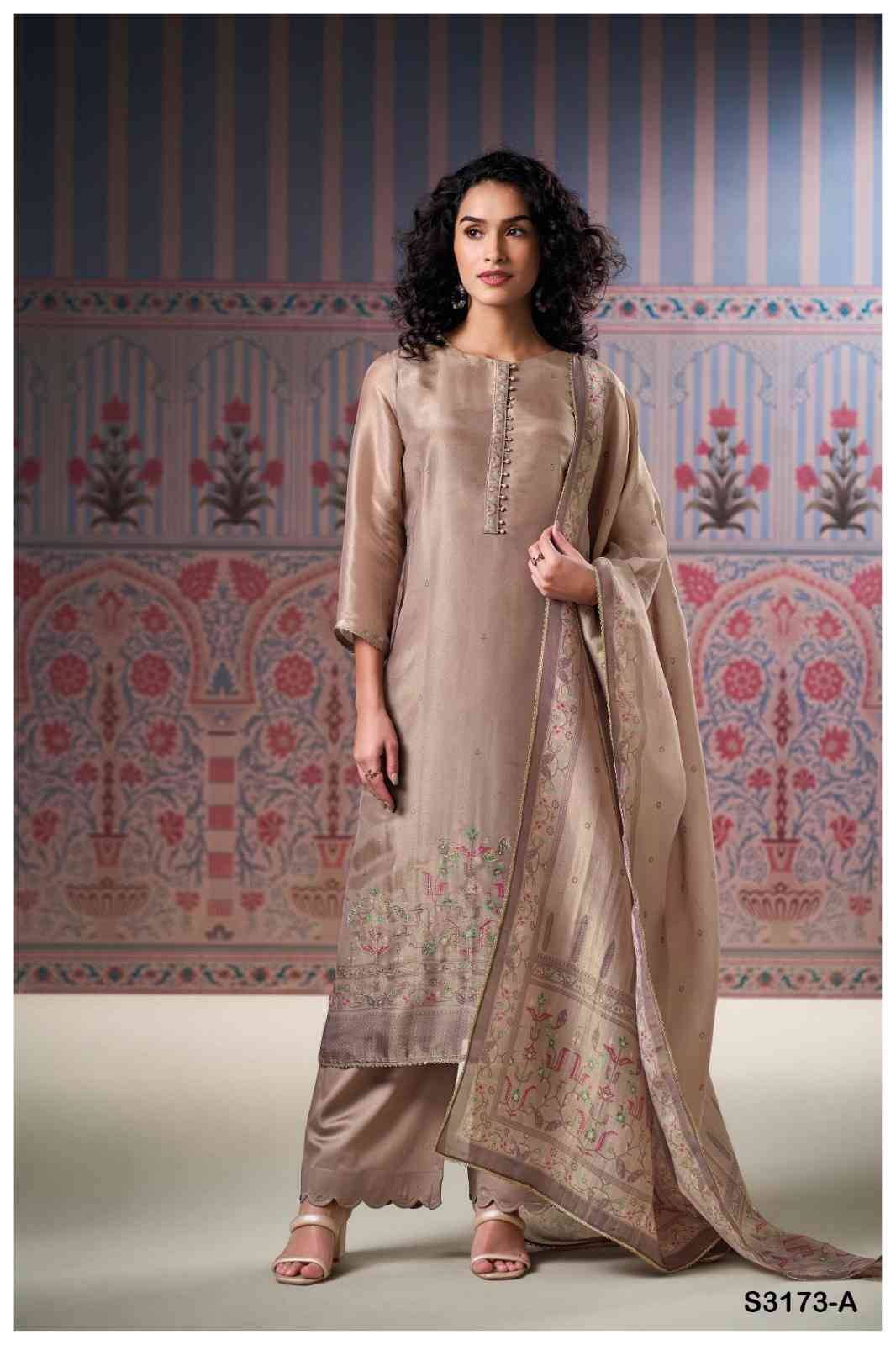 Aneeta-3173 By Ganga Fashion 3173-A To 3173-D Series Beautiful Festive Suits Colorful Stylish Fancy Casual Wear & Ethnic Wear Pure Bemberg Silk Jacquard Dresses At Wholesale Price