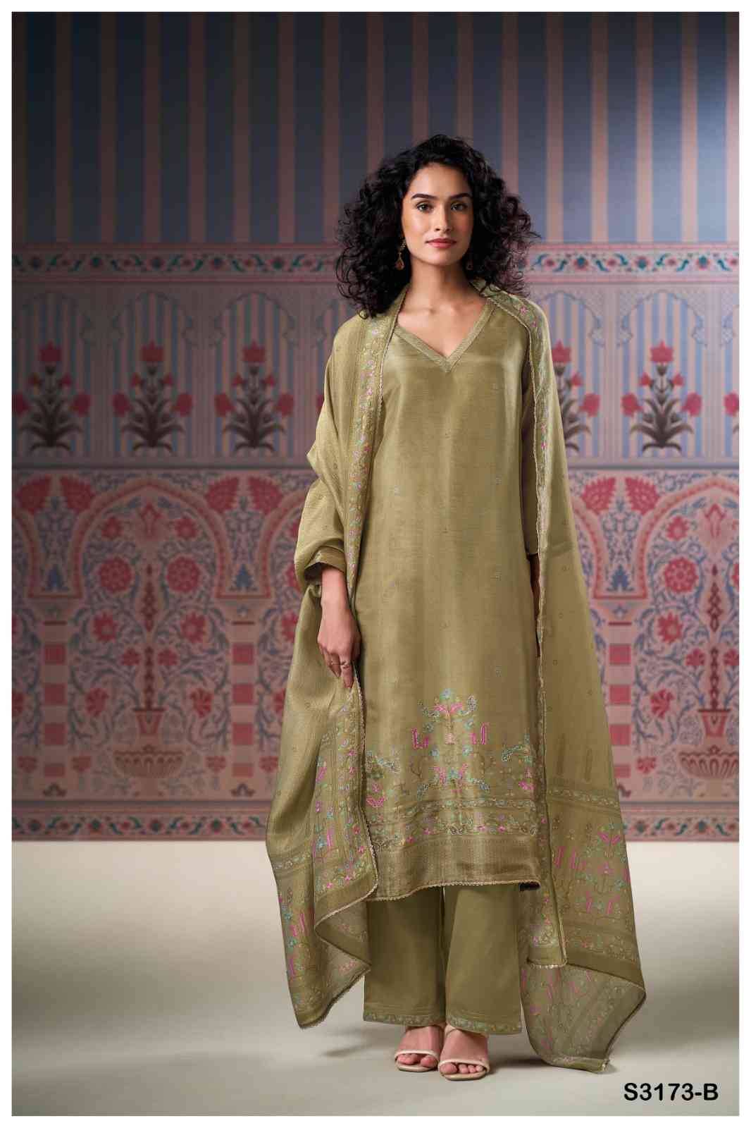 Aneeta-3173 By Ganga Fashion 3173-A To 3173-D Series Beautiful Festive Suits Colorful Stylish Fancy Casual Wear & Ethnic Wear Pure Bemberg Silk Jacquard Dresses At Wholesale Price