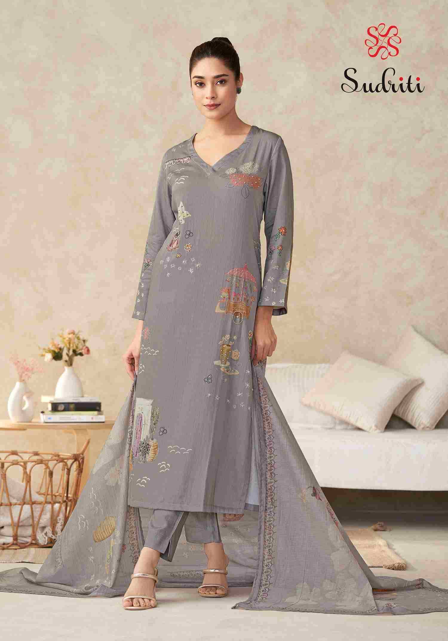 Suhani By Sudriti Beautiful Stylish Festive Suits Fancy Colorful Casual Wear & Ethnic Wear & Ready To Wear Satin Print Dresses At Wholesale Price