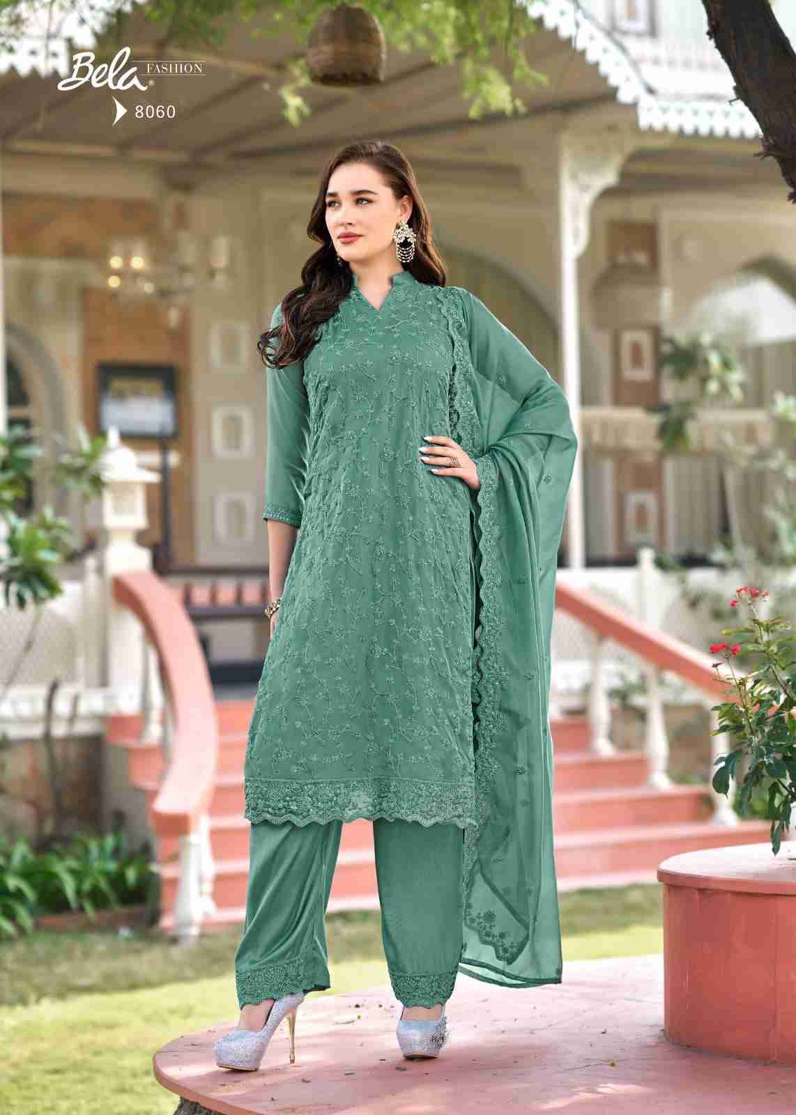 Rumi By Bela Fashion 8055 To 8060 Series Beautiful Suits Colorful Stylish Fancy Casual Wear & Ethnic Wear Organza Dresses At Wholesale Price