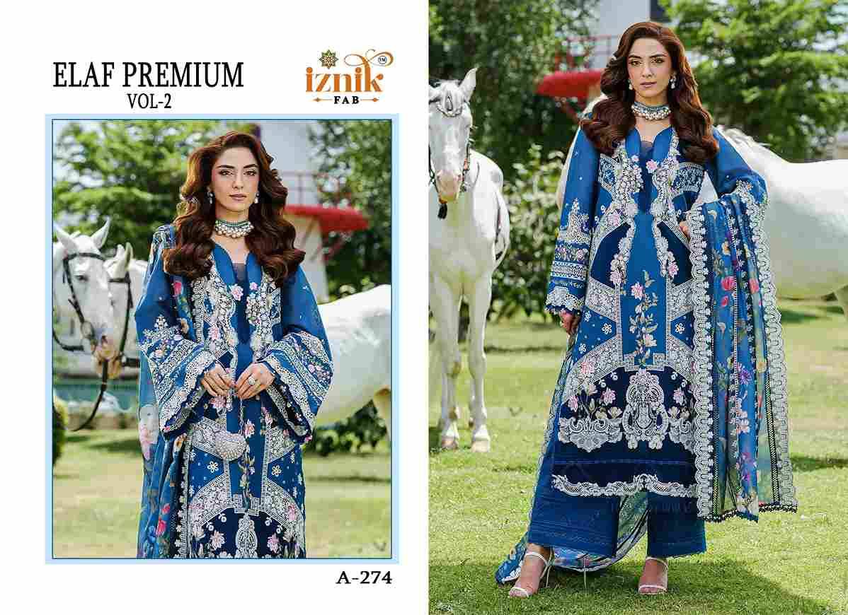 Elaf Premium Vol-2 By Iznik Fab 272 To 275 Series Designer Pakistani Suits Beautiful Stylish Fancy Colorful Party Wear & Occasional Wear Pure Cotton With Embroidery Dresses At Wholesale Price