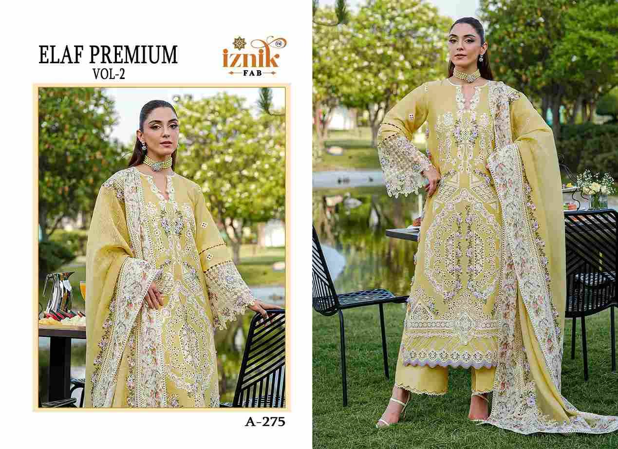 Elaf Premium Vol-2 By Iznik Fab 272 To 275 Series Designer Pakistani Suits Beautiful Stylish Fancy Colorful Party Wear & Occasional Wear Pure Cotton With Embroidery Dresses At Wholesale Price
