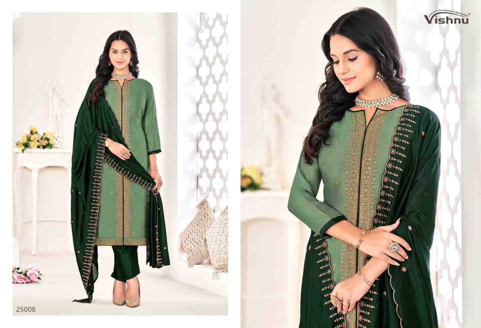 Zarkash By Vishnu 25001 To 25011 Series Beautiful Stylish Festive Suits Fancy Colorful Casual Wear & Ethnic Wear & Ready To Wear Vichitra Silk Print Dresses At Wholesale Price