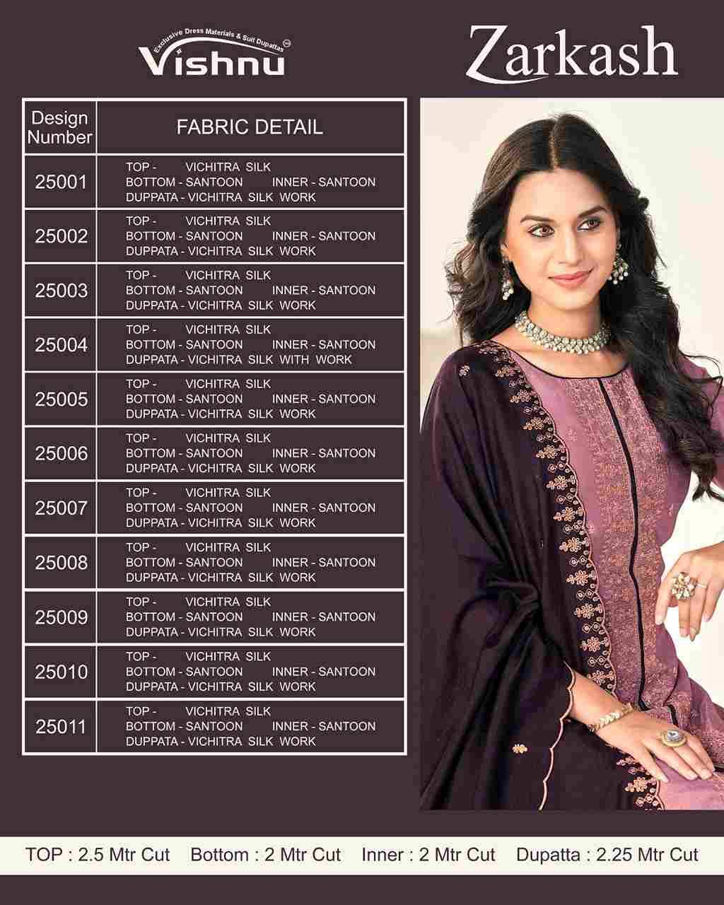 Zarkash By Vishnu 25001 To 25011 Series Beautiful Stylish Festive Suits Fancy Colorful Casual Wear & Ethnic Wear & Ready To Wear Vichitra Silk Print Dresses At Wholesale Price
