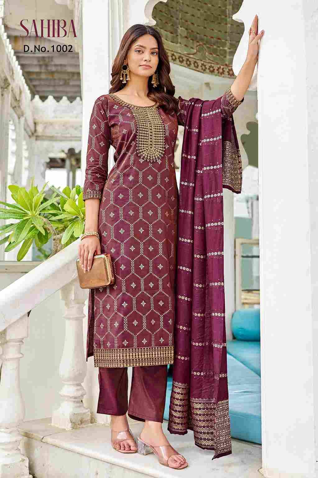 Sahiba By Fashid Wholesale 1001 To 1008 Series Beautiful Festive Suits Colorful Stylish Fancy Casual Wear & Ethnic Wear Pure Viscose With Work Dresses At Wholesale Price