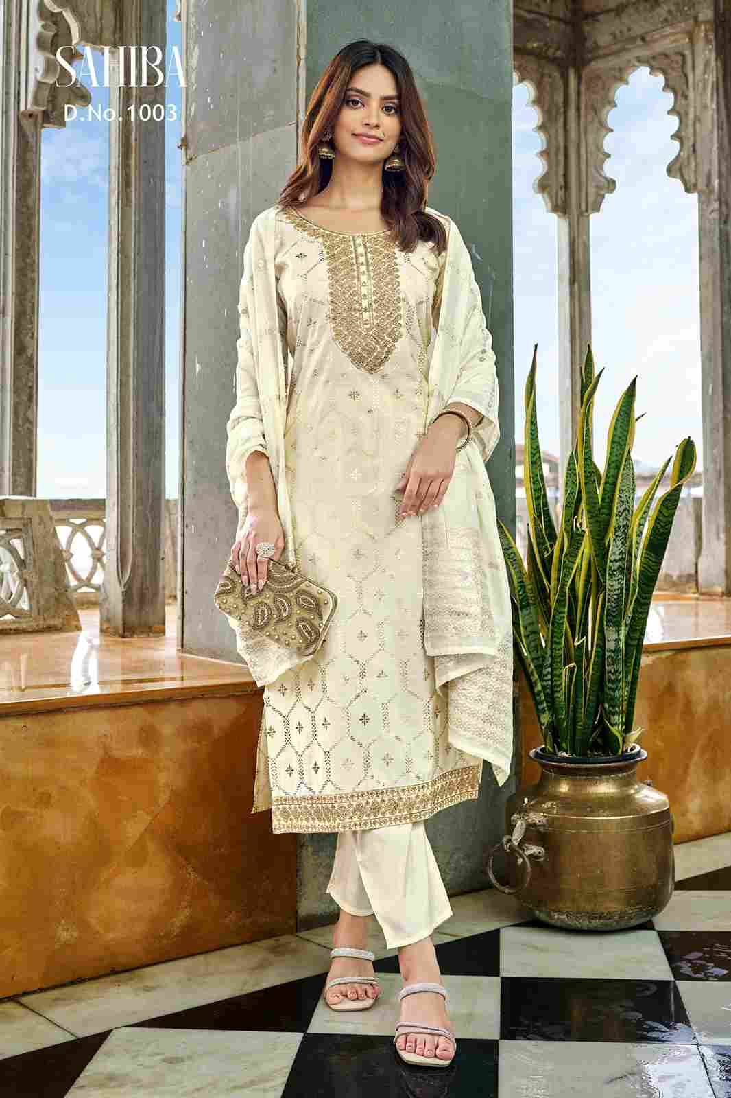 Sahiba By Fashid Wholesale 1001 To 1008 Series Beautiful Festive Suits Colorful Stylish Fancy Casual Wear & Ethnic Wear Pure Viscose With Work Dresses At Wholesale Price