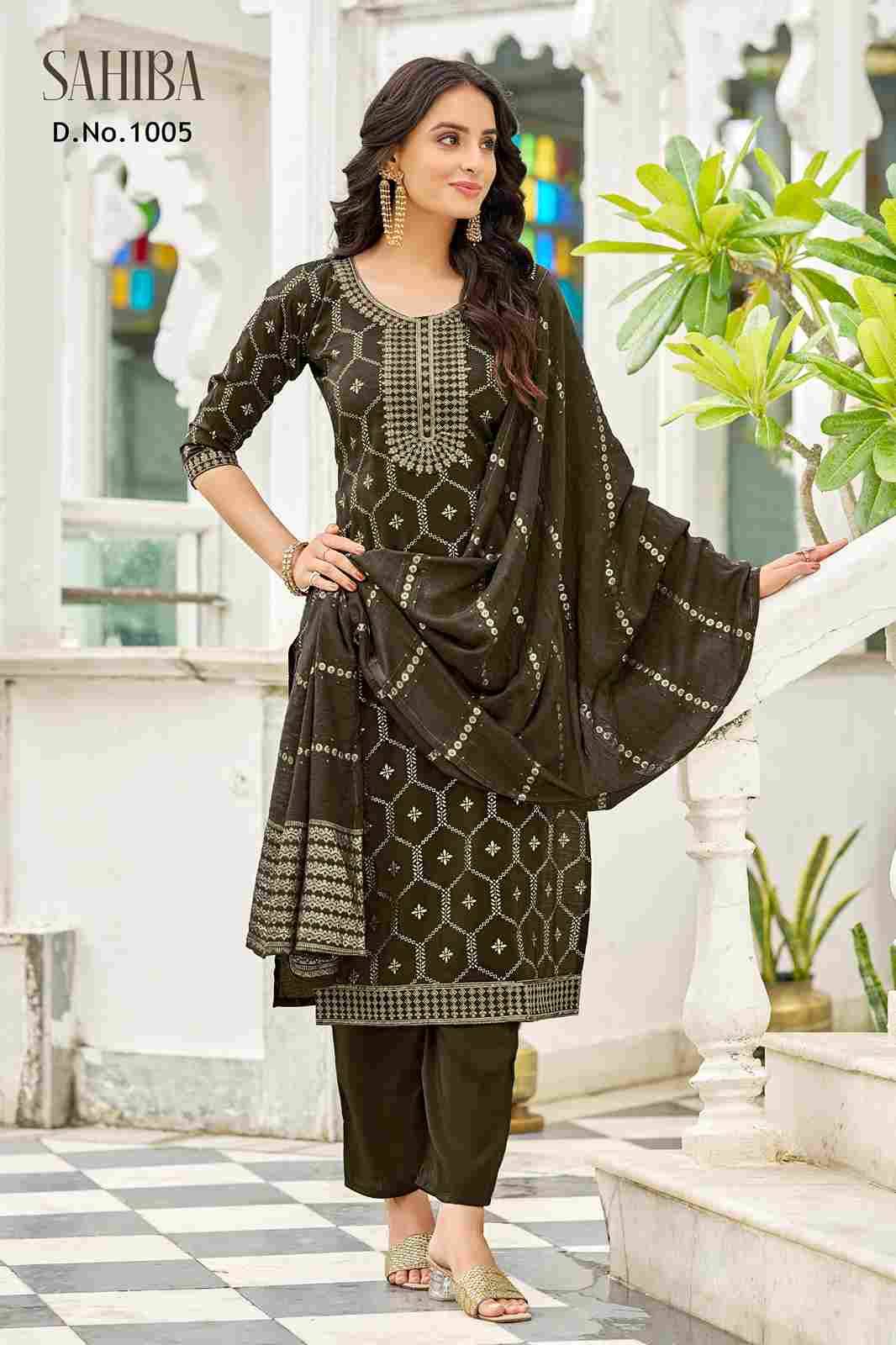 Sahiba By Fashid Wholesale 1001 To 1008 Series Beautiful Festive Suits Colorful Stylish Fancy Casual Wear & Ethnic Wear Pure Viscose With Work Dresses At Wholesale Price