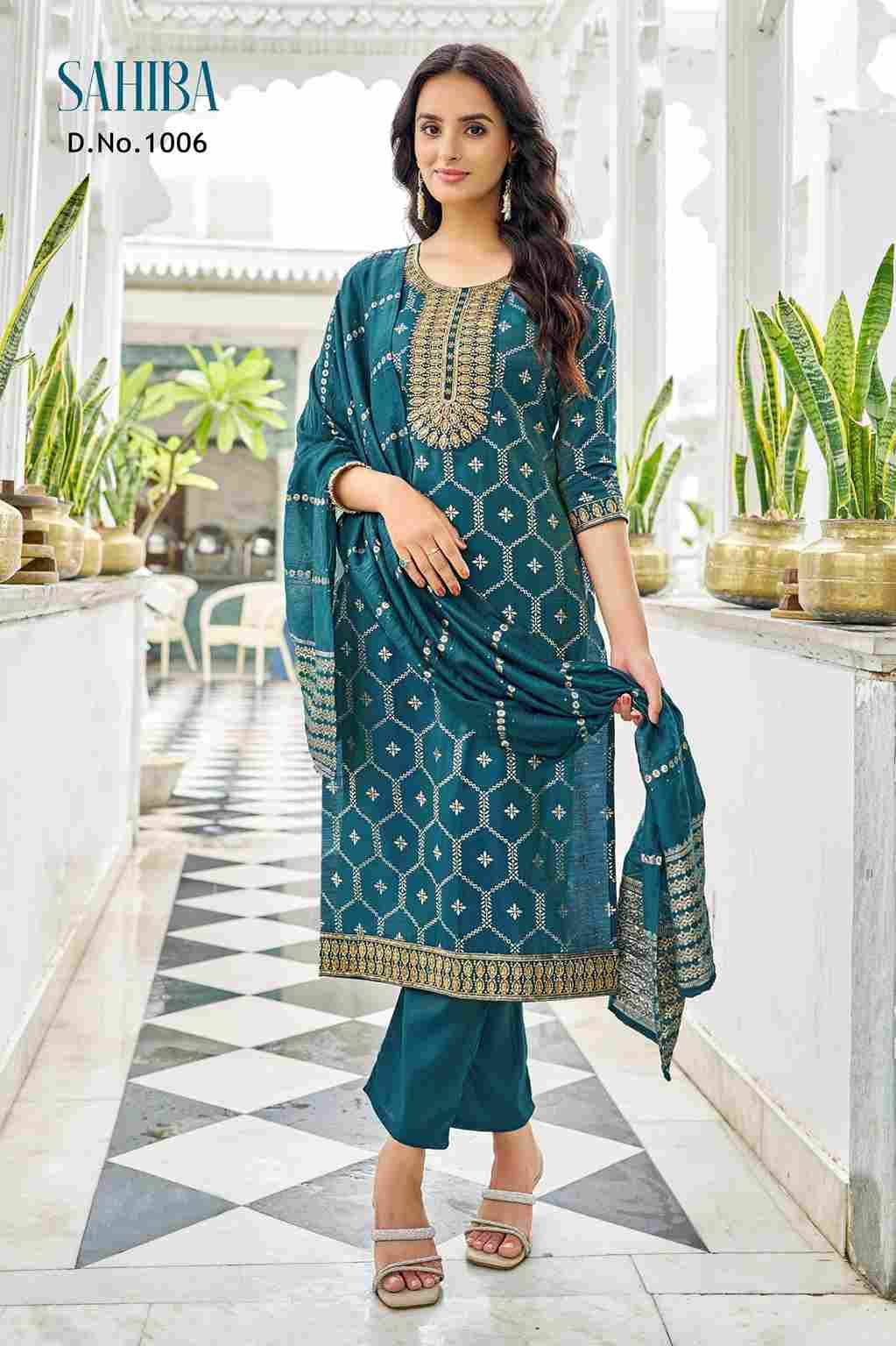 Sahiba By Fashid Wholesale 1001 To 1008 Series Beautiful Festive Suits Colorful Stylish Fancy Casual Wear & Ethnic Wear Pure Viscose With Work Dresses At Wholesale Price