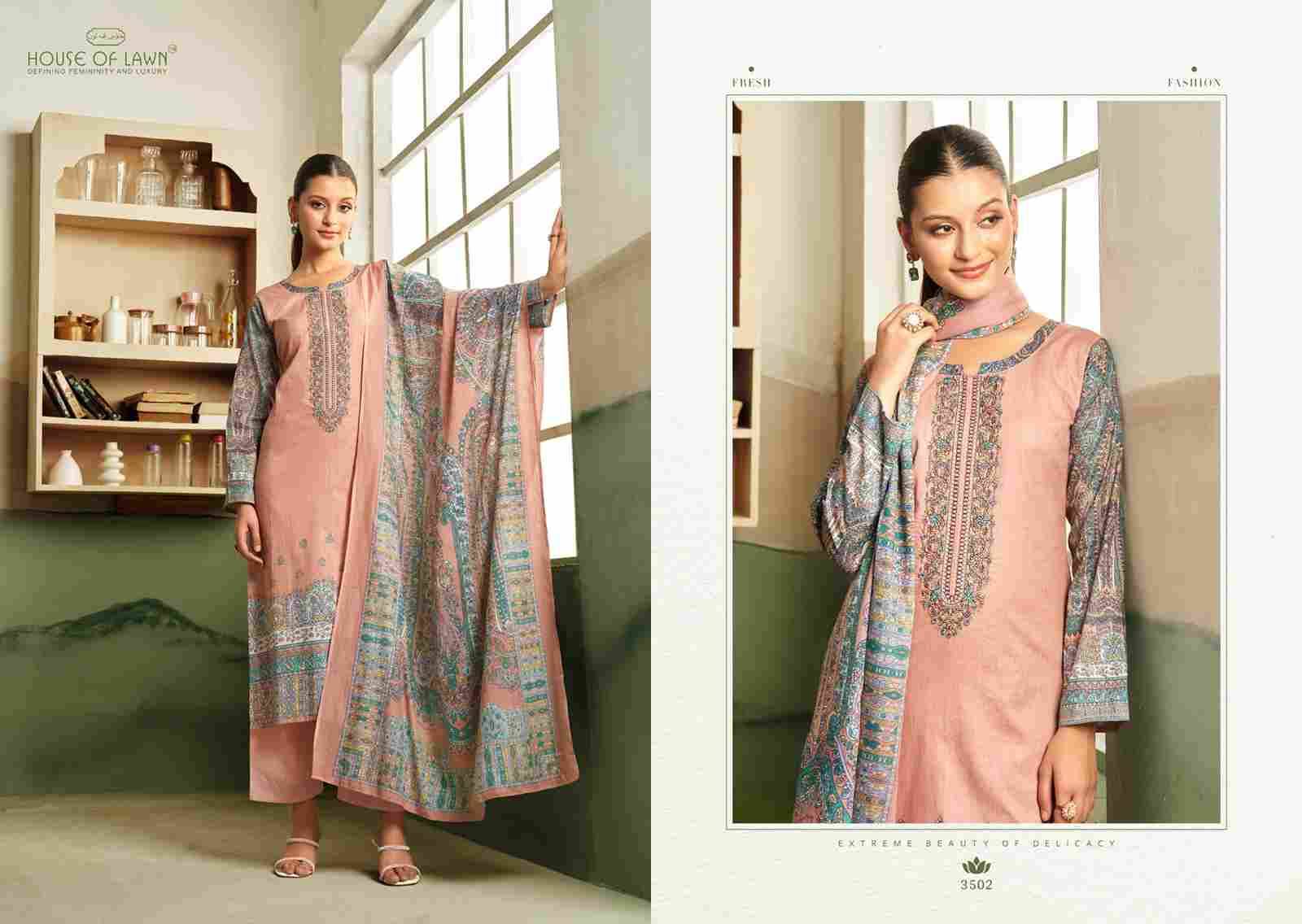 Saaj By House Of Lawn 3501 To 3506 Series Beautiful Festive Suits Stylish Fancy Colorful Casual Wear & Ethnic Wear Pure Jam Satin Print Dresses At Wholesale Price