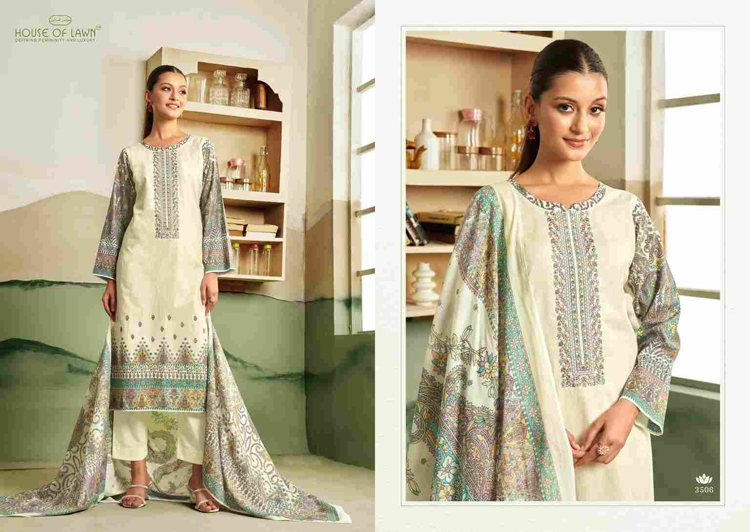 Saaj By House Of Lawn 3501 To 3506 Series Beautiful Festive Suits Stylish Fancy Colorful Casual Wear & Ethnic Wear Pure Jam Satin Print Dresses At Wholesale Price