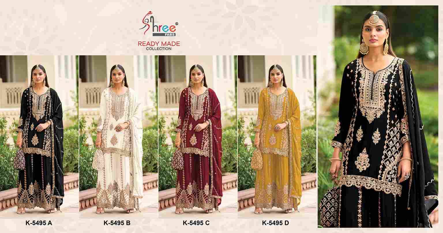 Shree Fabs Hit Design K-5495 Colours By Shree Fabs K-5495-A To K-5495-D Series Designer Pakistani Suits Beautiful Fancy Stylish Colorful Party Wear & Occasional Wear Chinnon Embroidery Dresses At Wholesale Price