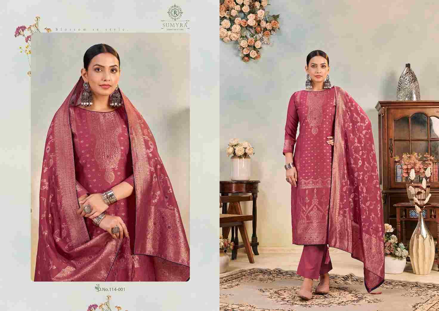 Surina By Sumyra 114-001 To 114-006 Series Beautiful Festive Suits Stylish Fancy Colorful Casual Wear & Ethnic Wear Cotton Jacquard Dresses At Wholesale Price