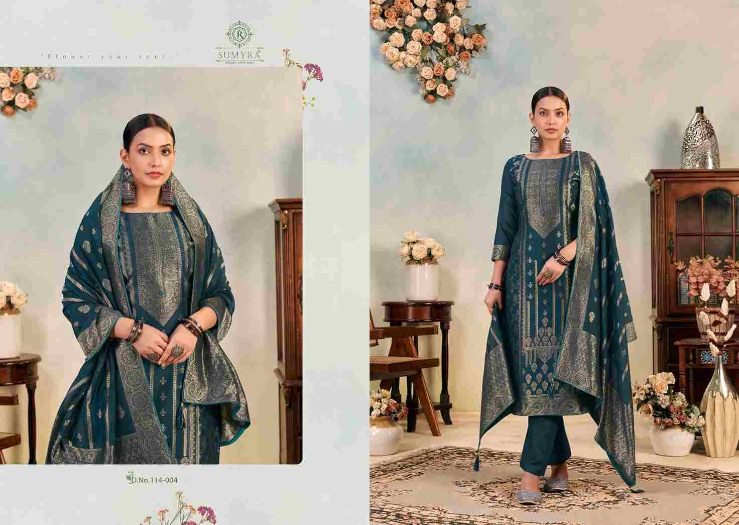 Surina By Sumyra 114-001 To 114-006 Series Beautiful Festive Suits Stylish Fancy Colorful Casual Wear & Ethnic Wear Cotton Jacquard Dresses At Wholesale Price