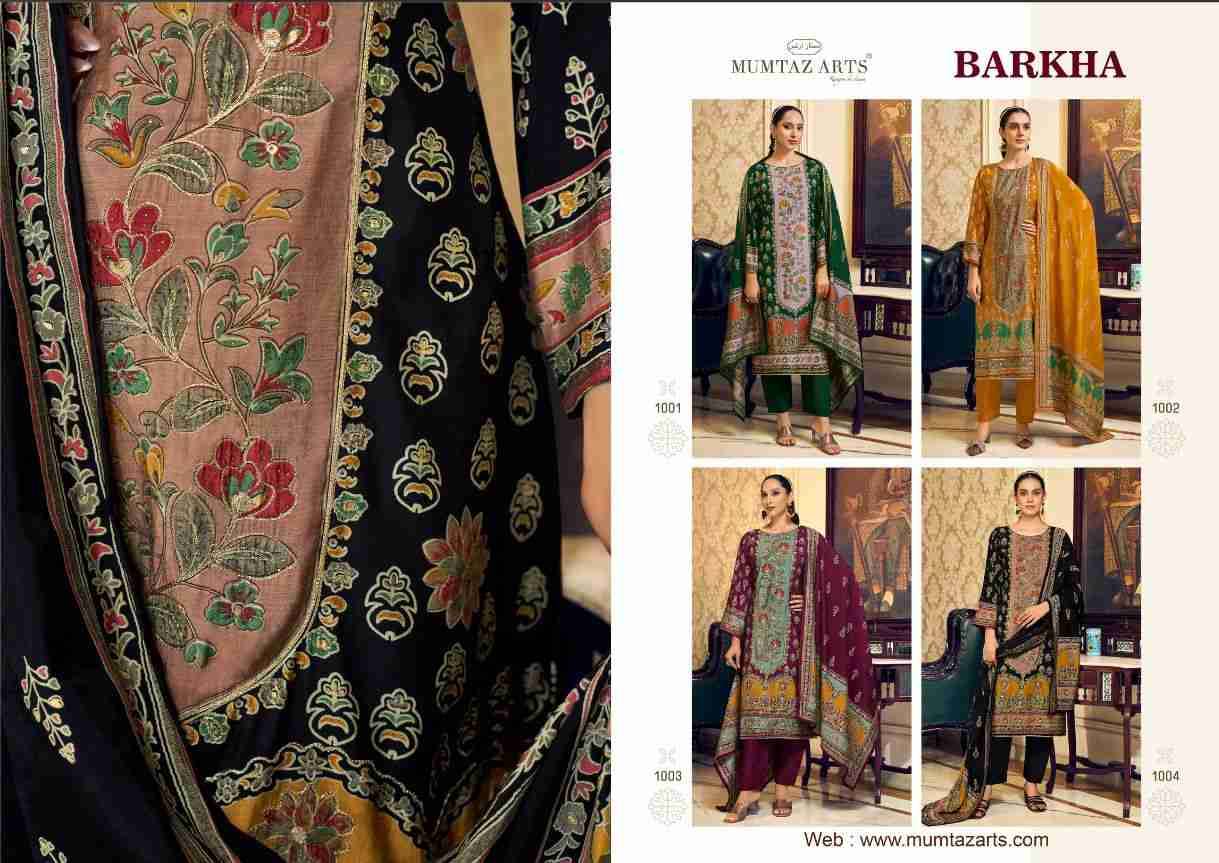 Barkha By Mumtaz Arts 1001 To 1004 Series Beautiful Festive Suits Colorful Stylish Fancy Casual Wear & Ethnic Wear Pure Viscose Muslin Print Dresses At Wholesale Price