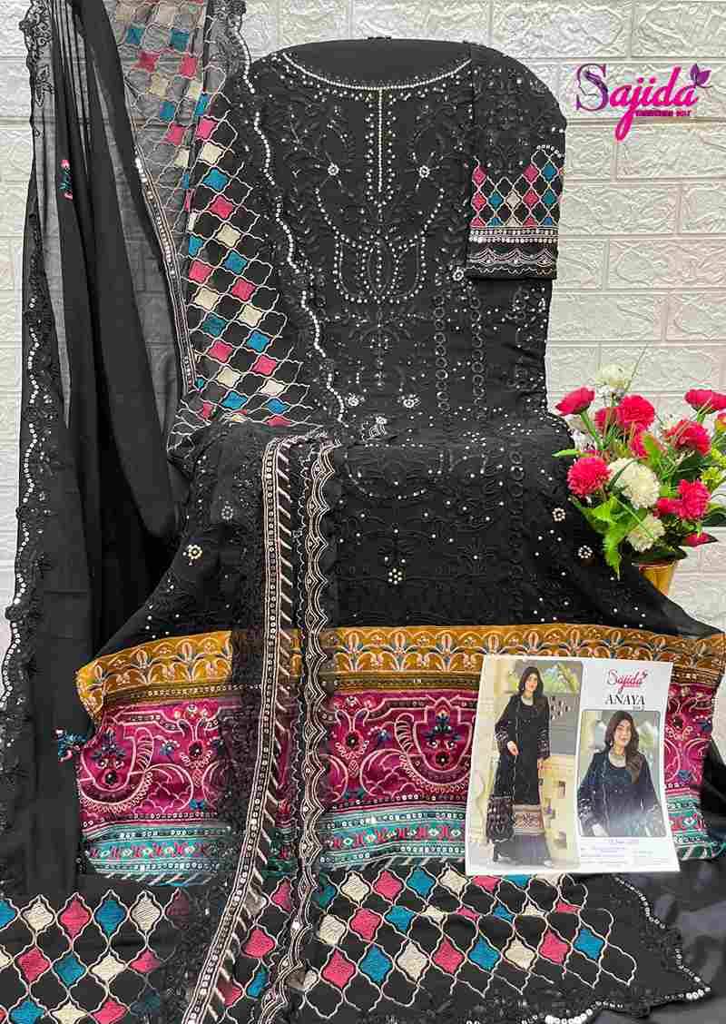 Anaya Vol-2 By Sajida Designer Suit 1051 To 1053 Series Designer Pakistani Suits Beautiful Fancy Stylish Colorful Party Wear & Occasional Wear Faux Georgette With Embroidery Dresses At Wholesale Price