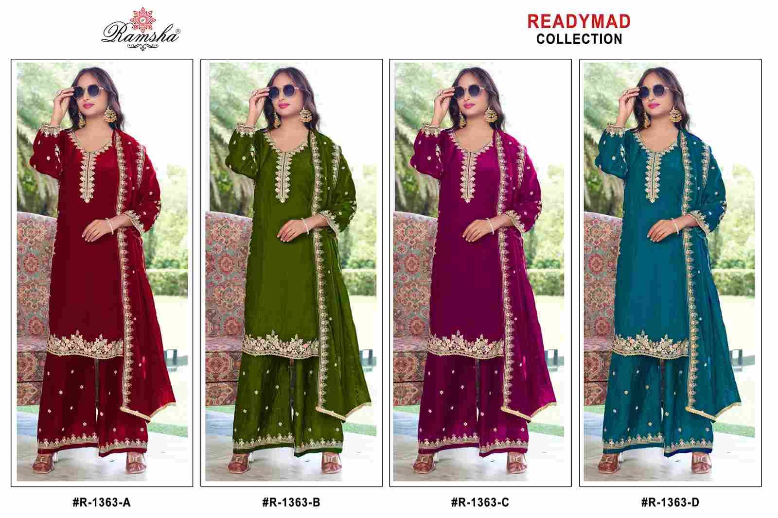 Ramsha 1363 Colours By Ramsha 1363-A To 1363-D Series Designer Pakistani Suits Beautiful Fancy Colorful Stylish Party Wear & Occasional Wear Fandy Embroidered Dresses At Wholesale Price