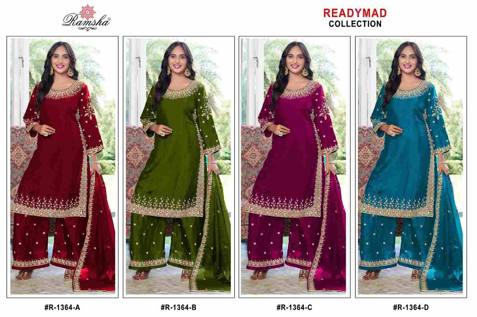 Ramsha 1364 Colours By Ramsha 1364-A To 1364-D Series Designer Pakistani Suits Beautiful Fancy Colorful Stylish Party Wear & Occasional Wear Fandy Embroidered Dresses At Wholesale Price