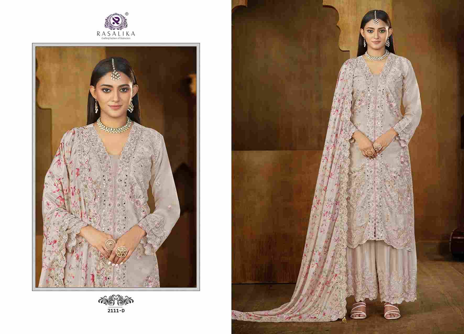 Rangeela By Rasalika 2111-A To 2111-D Series Designer Festive Suits Beautiful Fancy Colorful Stylish Party Wear & Occasional Wear Heavy Chinnon Silk Dresses At Wholesale Price