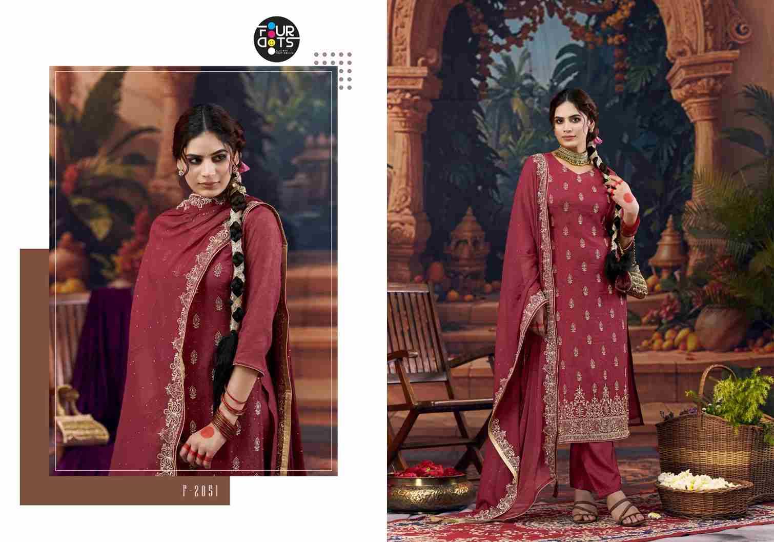Bindu By Four Dots 2051 To 2054 Series Designer Stylish Fancy Colorful Beautiful Party Wear & Ethnic Wear Collection Organza Dresses At Wholesale Price