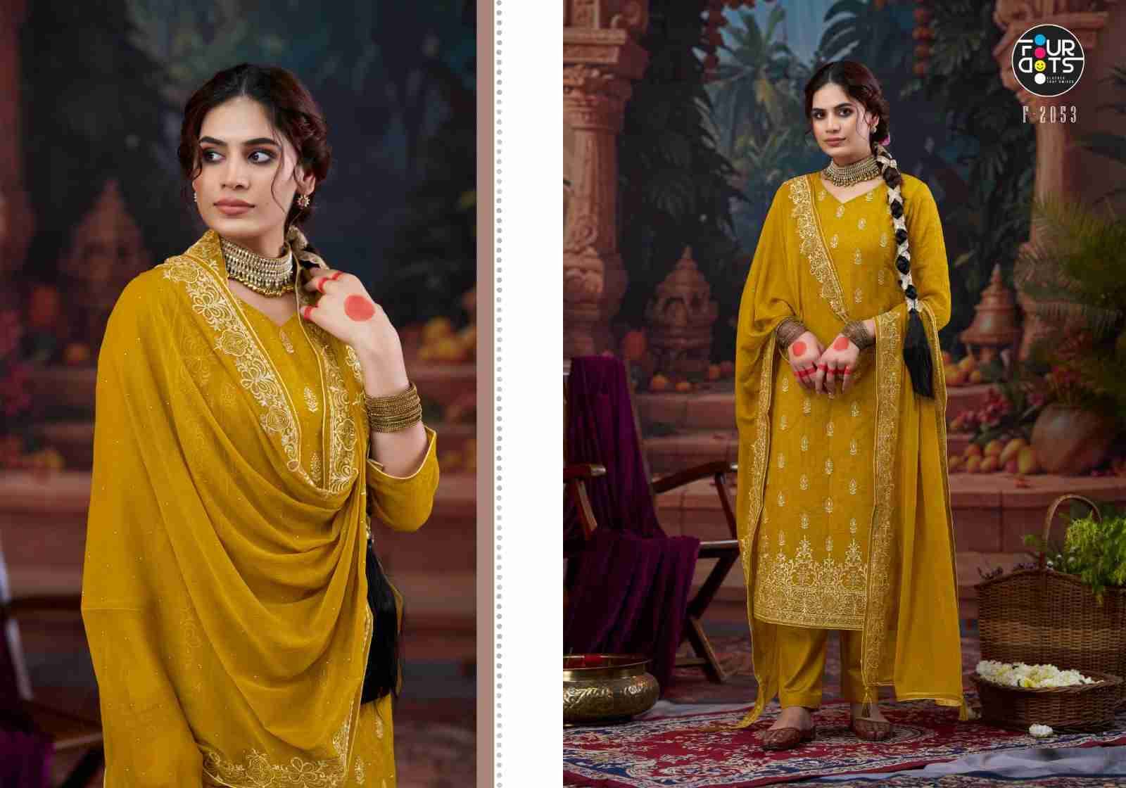 Bindu By Four Dots 2051 To 2054 Series Designer Stylish Fancy Colorful Beautiful Party Wear & Ethnic Wear Collection Organza Dresses At Wholesale Price