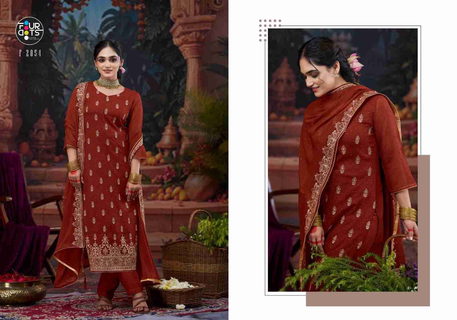Bindu By Four Dots 2051 To 2054 Series Designer Stylish Fancy Colorful Beautiful Party Wear & Ethnic Wear Collection Organza Dresses At Wholesale Price