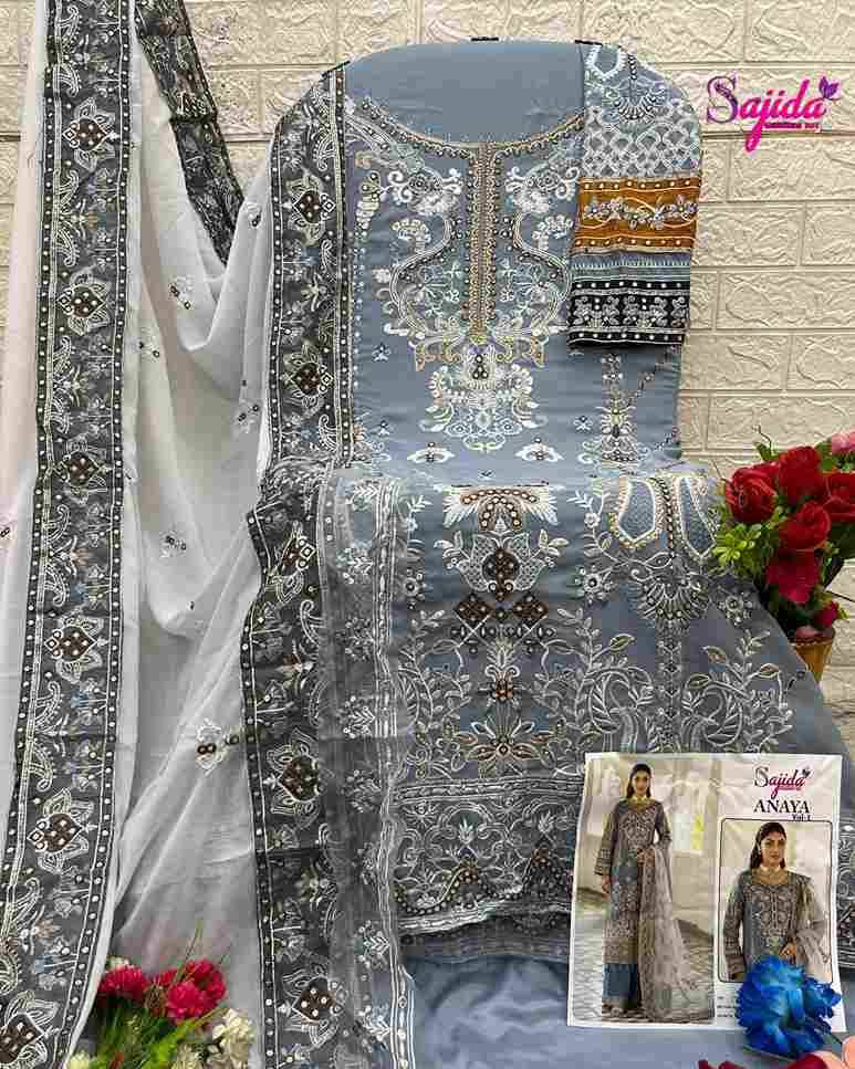 Anaya Vol-1 By Sajida Designer Suit 1048 To 1050 Series Designer Pakistani Suits Beautiful Fancy Stylish Colorful Party Wear & Occasional Wear Faux Georgette With Embroidery Dresses At Wholesale Price