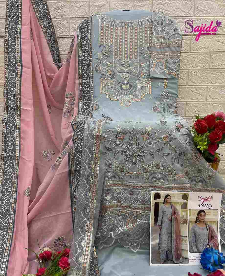 Anaya Vol-1 By Sajida Designer Suit 1048 To 1050 Series Designer Pakistani Suits Beautiful Fancy Stylish Colorful Party Wear & Occasional Wear Faux Georgette With Embroidery Dresses At Wholesale Price