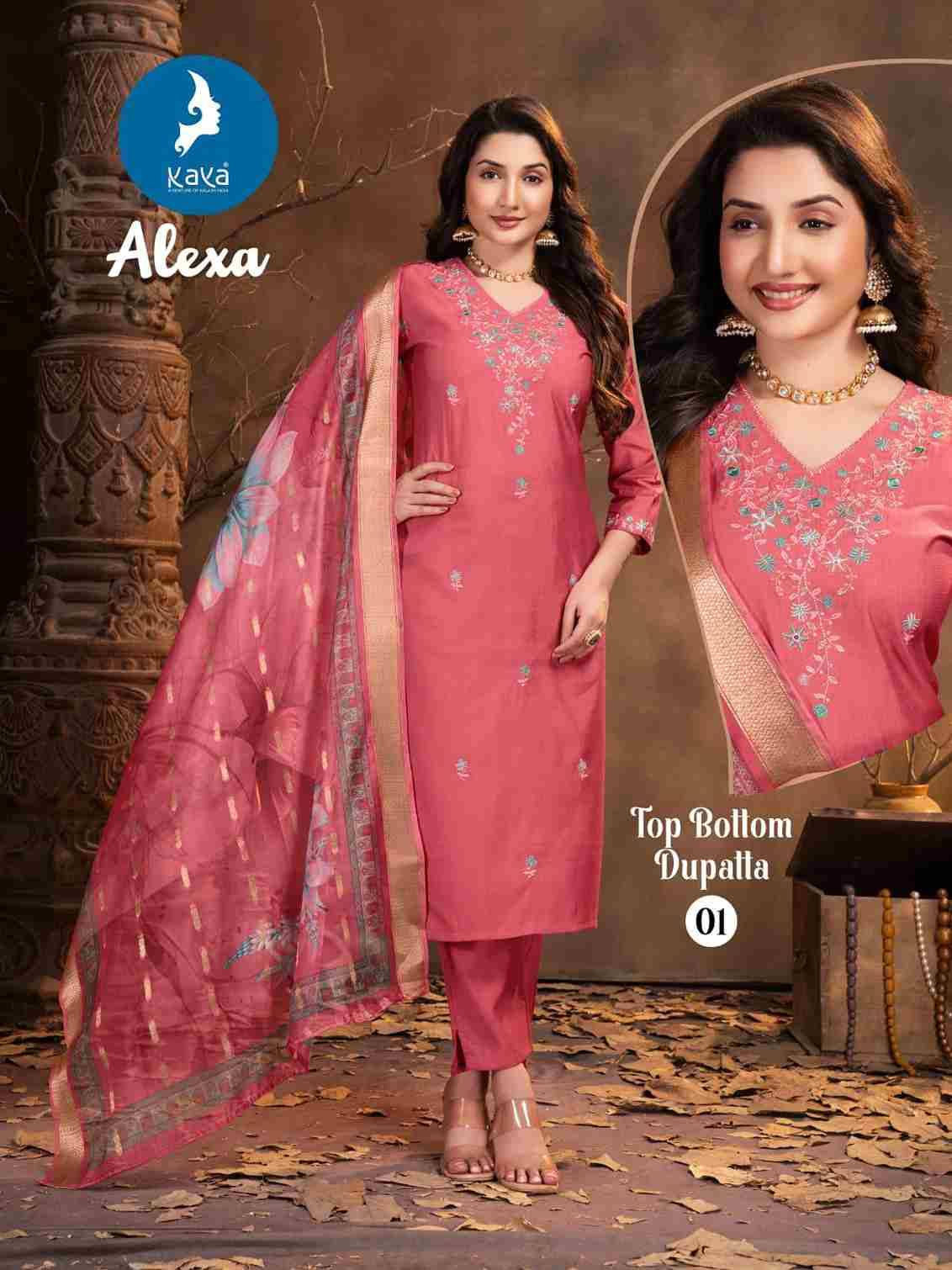 Alexa By Kaya 01 To 06 Series Beautiful Stylish Festive Suits Fancy Colorful Casual Wear & Ethnic Wear & Ready To Wear Vertican Silk Dresses At Wholesale Price