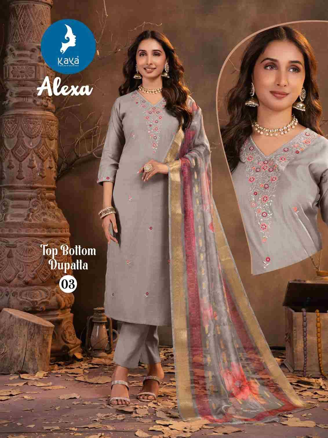 Alexa By Kaya 01 To 06 Series Beautiful Stylish Festive Suits Fancy Colorful Casual Wear & Ethnic Wear & Ready To Wear Vertican Silk Dresses At Wholesale Price