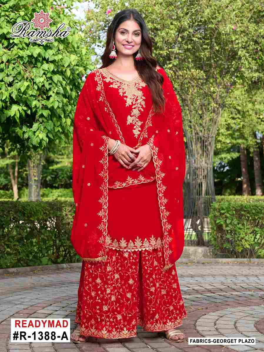 Ramsha 1388 Colours By Ramsha 1388-A To 1388-D Series Designer Pakistani Suits Beautiful Fancy Colorful Stylish Party Wear & Occasional Wear Georgette Embroidered Dresses At Wholesale Price