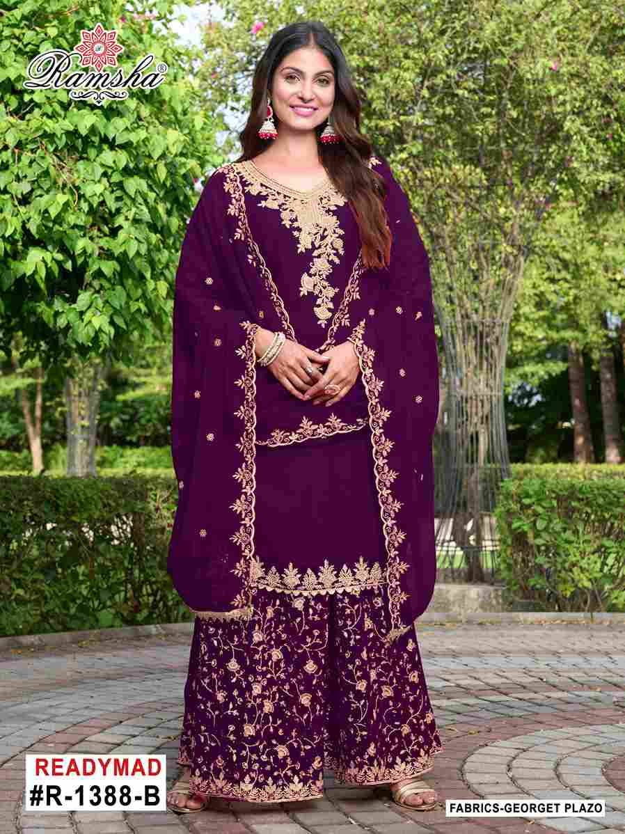 Ramsha 1388 Colours By Ramsha 1388-A To 1388-D Series Designer Pakistani Suits Beautiful Fancy Colorful Stylish Party Wear & Occasional Wear Georgette Embroidered Dresses At Wholesale Price
