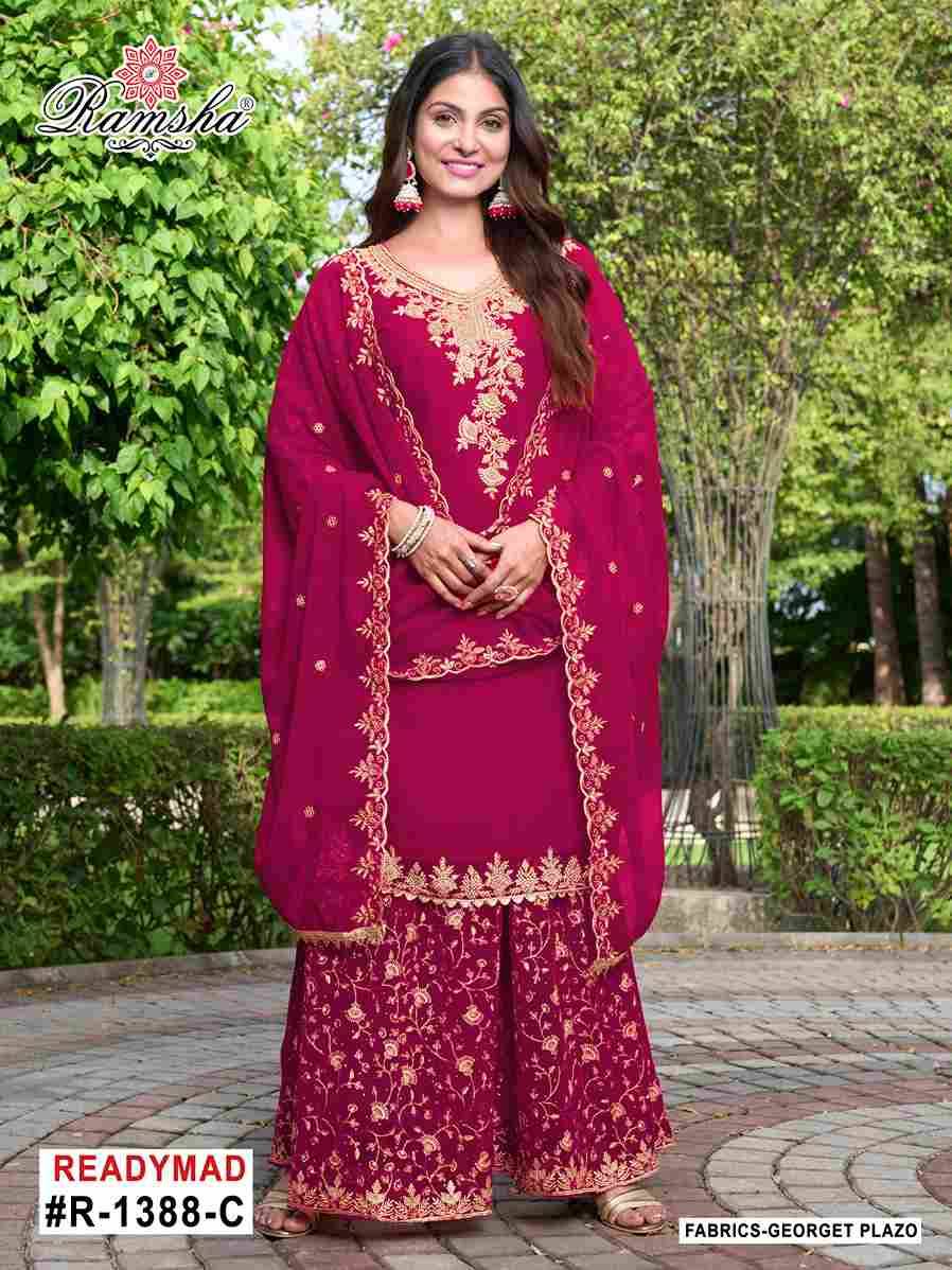 Ramsha 1388 Colours By Ramsha 1388-A To 1388-D Series Designer Pakistani Suits Beautiful Fancy Colorful Stylish Party Wear & Occasional Wear Georgette Embroidered Dresses At Wholesale Price