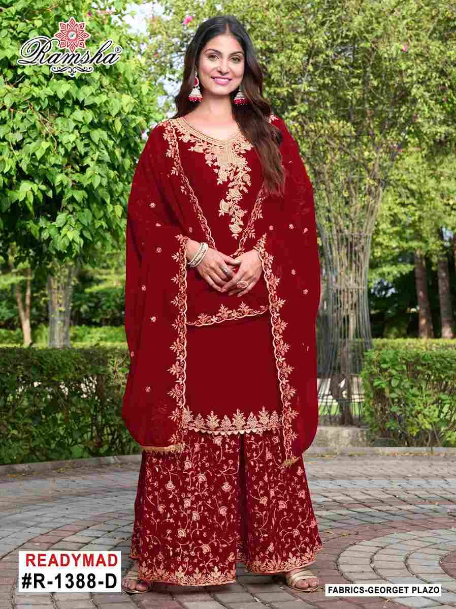 Ramsha 1388 Colours By Ramsha 1388-A To 1388-D Series Designer Pakistani Suits Beautiful Fancy Colorful Stylish Party Wear & Occasional Wear Georgette Embroidered Dresses At Wholesale Price
