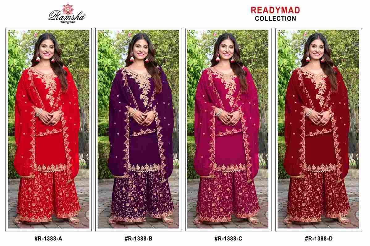 Ramsha 1388 Colours By Ramsha 1388-A To 1388-D Series Designer Pakistani Suits Beautiful Fancy Colorful Stylish Party Wear & Occasional Wear Georgette Embroidered Dresses At Wholesale Price
