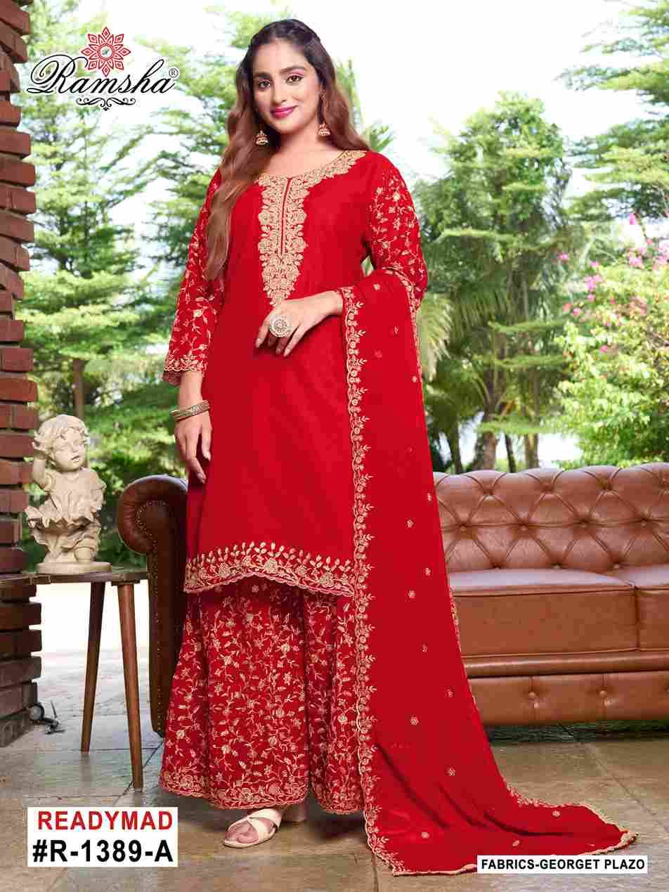 Ramsha 1389 Colours By Ramsha 1389-A To 1389-D Series Designer Pakistani Suits Beautiful Fancy Colorful Stylish Party Wear & Occasional Wear Georgette Embroidered Dresses At Wholesale Price