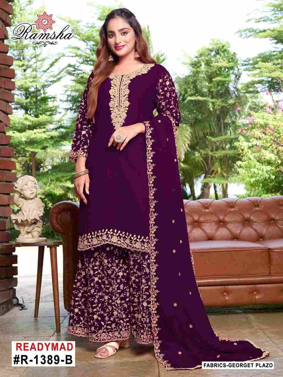 Ramsha 1389 Colours By Ramsha 1389-A To 1389-D Series Designer Pakistani Suits Beautiful Fancy Colorful Stylish Party Wear & Occasional Wear Georgette Embroidered Dresses At Wholesale Price