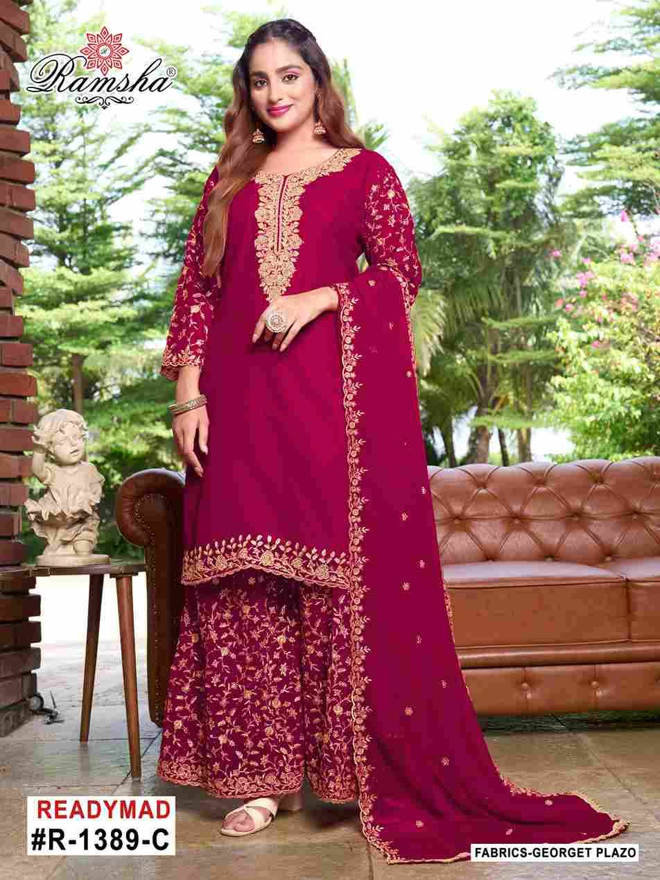 Ramsha 1389 Colours By Ramsha 1389-A To 1389-D Series Designer Pakistani Suits Beautiful Fancy Colorful Stylish Party Wear & Occasional Wear Georgette Embroidered Dresses At Wholesale Price