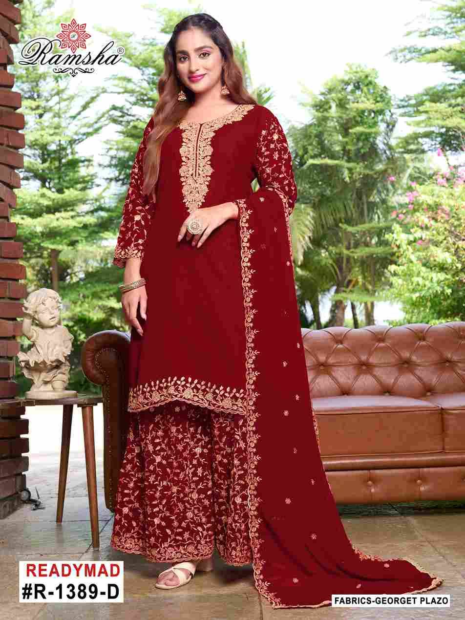 Ramsha 1389 Colours By Ramsha 1389-A To 1389-D Series Designer Pakistani Suits Beautiful Fancy Colorful Stylish Party Wear & Occasional Wear Georgette Embroidered Dresses At Wholesale Price