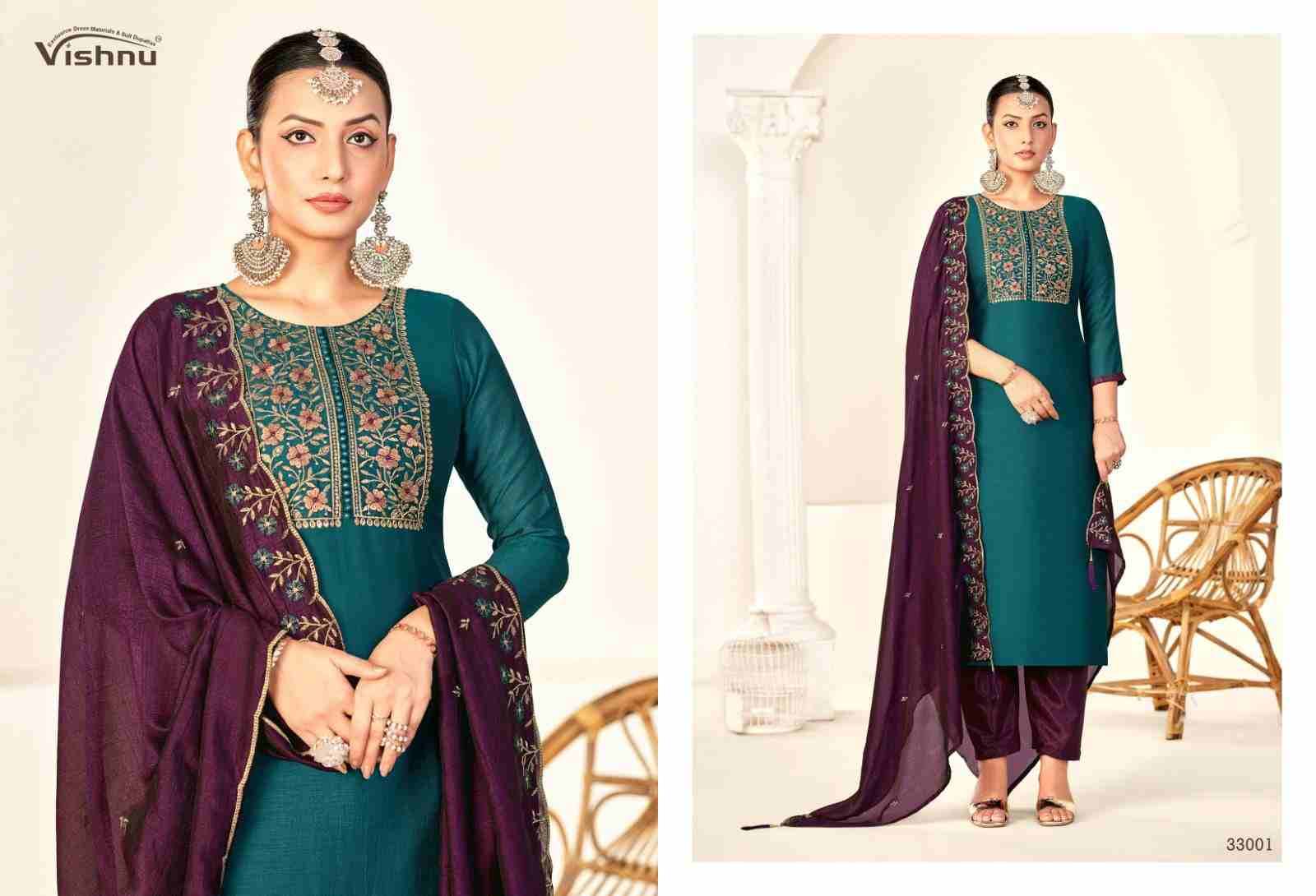 Rameena Vol-3 By Vishnu 33001 To 33012 Series Beautiful Stylish Festive Suits Fancy Colorful Casual Wear & Ethnic Wear & Ready To Wear Vichitra Silk Print Dresses At Wholesale Price