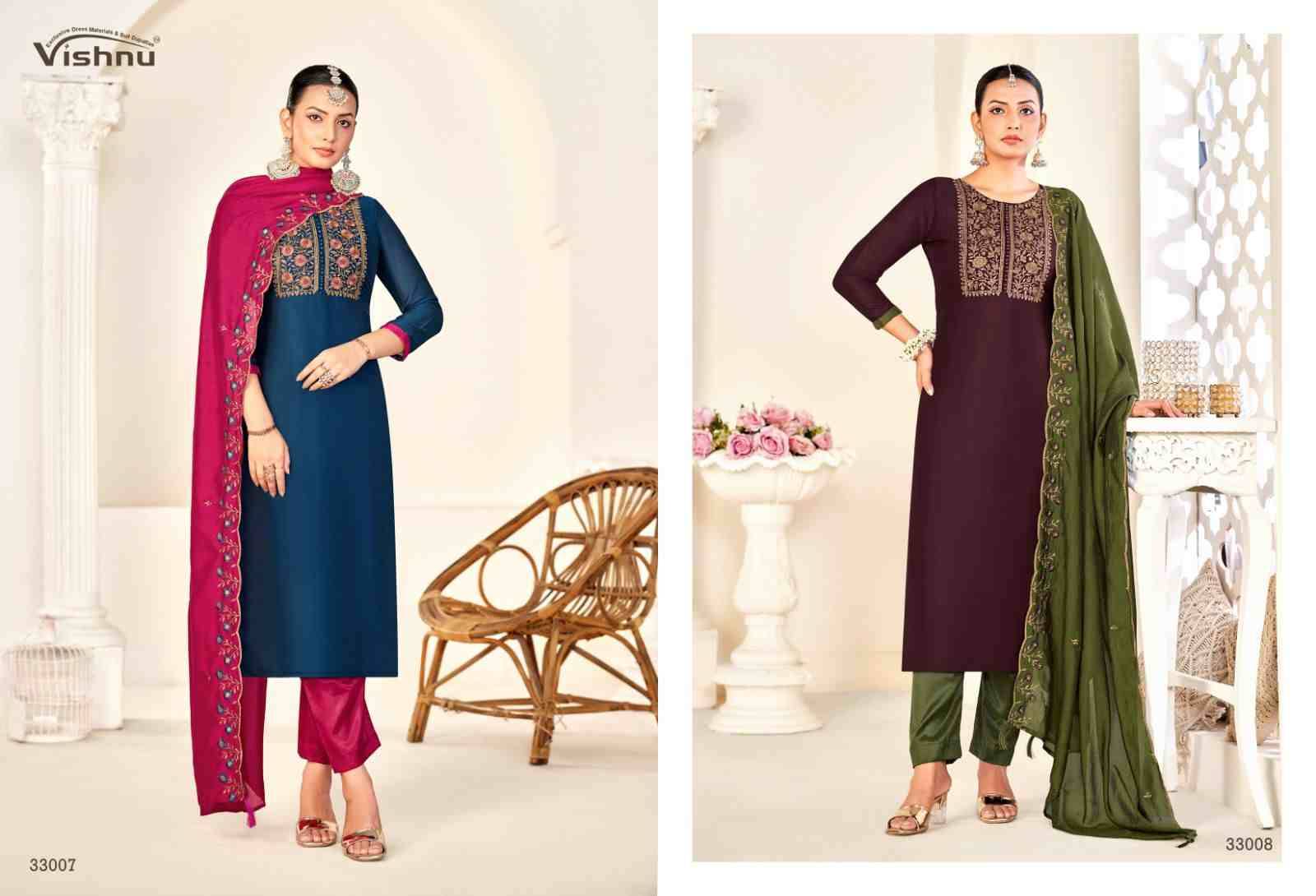 Rameena Vol-3 By Vishnu 33001 To 33012 Series Beautiful Stylish Festive Suits Fancy Colorful Casual Wear & Ethnic Wear & Ready To Wear Vichitra Silk Print Dresses At Wholesale Price