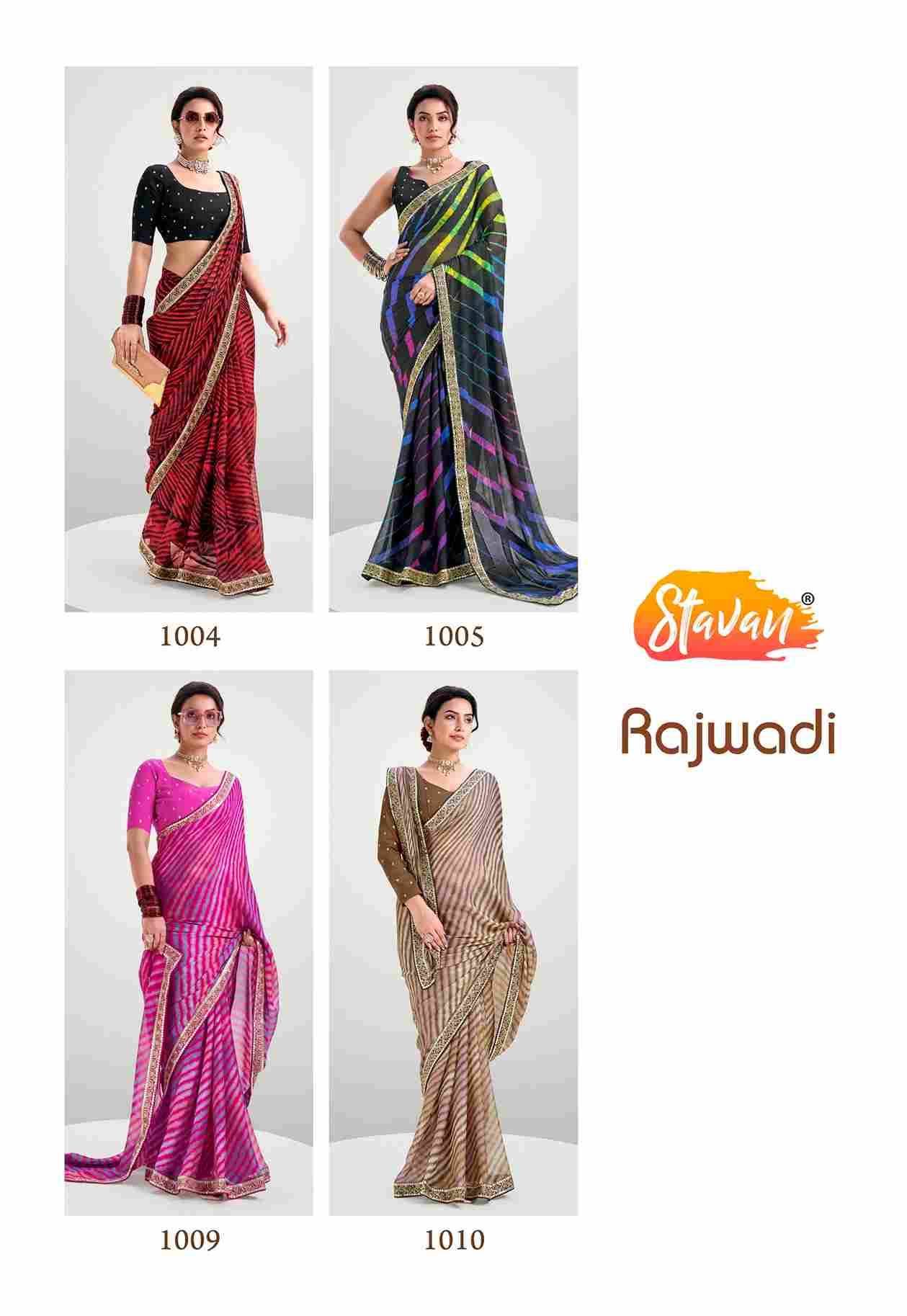 Rajwadi By Stavan 1001 To 1010 Series Indian Traditional Wear Collection Beautiful Stylish Fancy Colorful Party Wear & Occasional Wear Silk Sarees At Wholesale Price