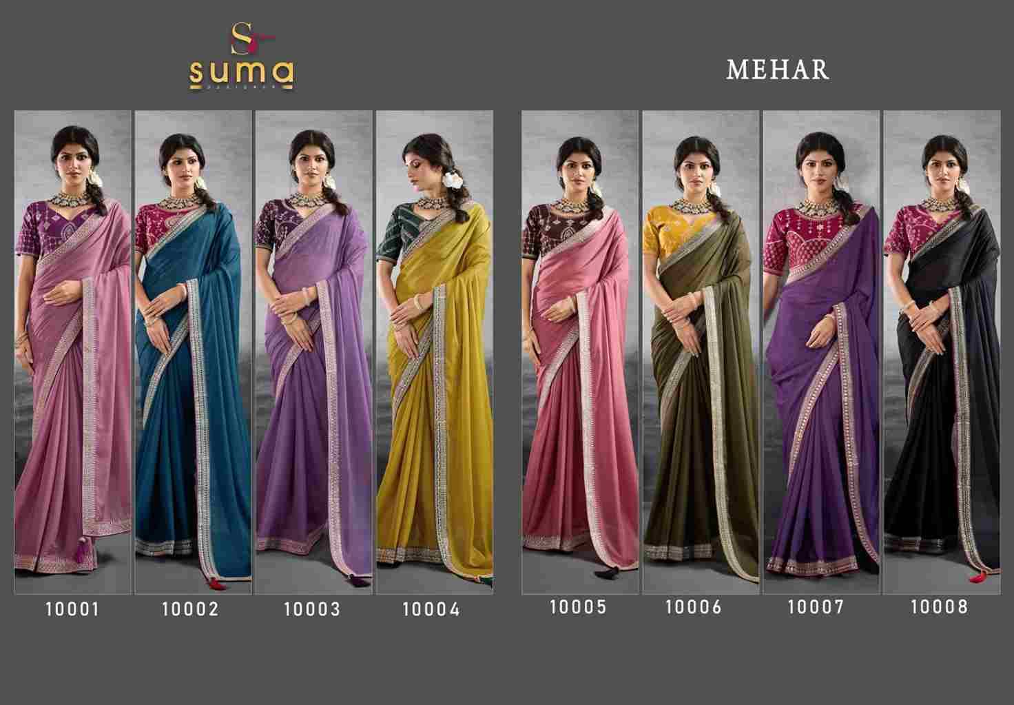 Mehar By Suma 10001 To 10008 Series Indian Traditional Wear Collection Beautiful Stylish Fancy Colorful Party Wear & Occasional Wear Georgette Sarees At Wholesale Price